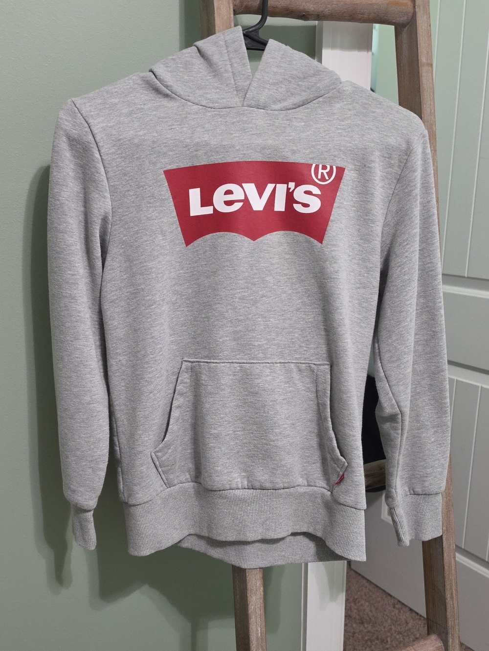Levi's Heather Gray Hoodie with Red Logo